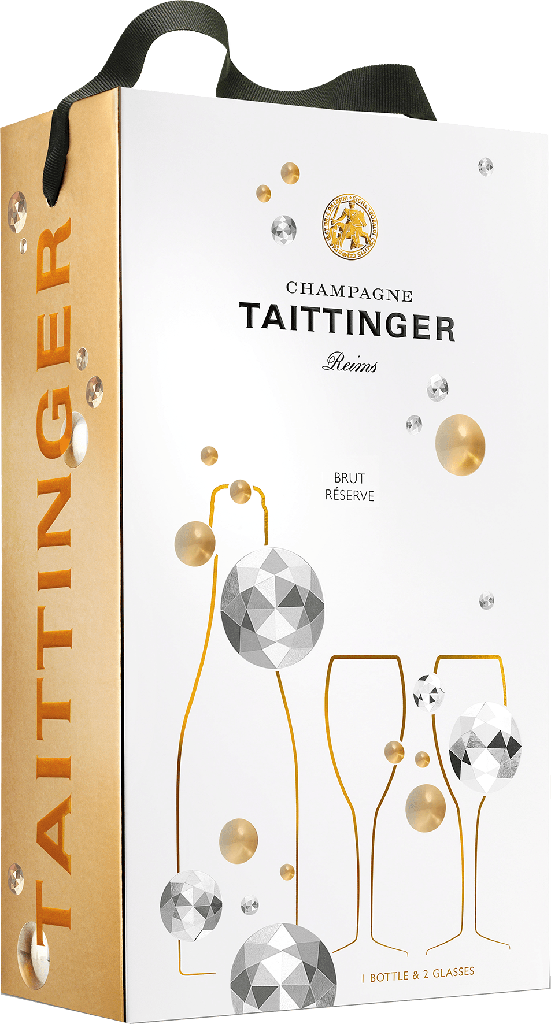 Taittinger Brut Reserve Champagne / Glass Set